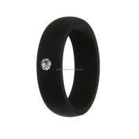 Bandes de mariage en silicone de 5.7mm pour femmes avec zircon cubique respirant pour l'anniversaire de la fête de fiançailles-Bagues de mode multicolores