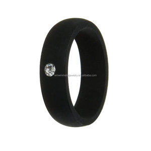Women's 5.7mm <strong>Silicone</strong> <strong>Wedding</strong> Bands with Breathable Cubic Zirconia for Engagement Party Anniversary-Multi-Color Fashion <strong>Rings</strong> - Product Image 4