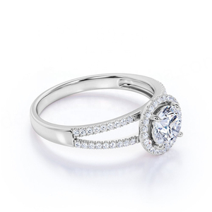 New <b>Fashion</b> <b>Women</b> Wedding Jewelry Rhodium Brilliant Cut CZ Split Shank Engagement <b>Ring</b> White Cubic Zirconia Silver Party <b>Ring</b> - Product Image 4