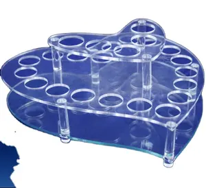 Yiwu OEM Transparent Heart Shape Acrylic Body Butter Display Stand