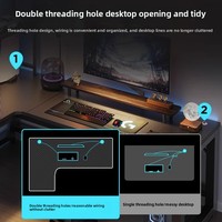 Bureau PC moderne simple en fibre de carbone Table de jeu pliable à hauteur réglable avec plateau à clavier pour bureau à domicile