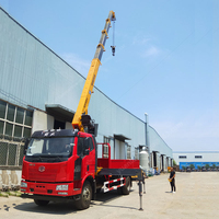 Grue télescopique télécommandée HAOY 8 tonnes sur camion plateforme