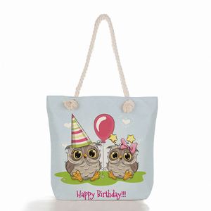 Customized Fashion Women Cotton Rope Handle Canvas <b>Beach</b> <b>Tote</b> Gift Bag for Shopping - Product Image 1