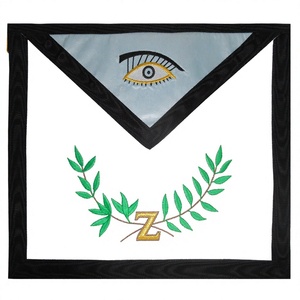 Delantal de cuero unisex SCOTTISH RITE AASR de 4 ° grado con logotipo personalizado y bordado de ramitas para uso en la iglesia por adultos - Product Image 1