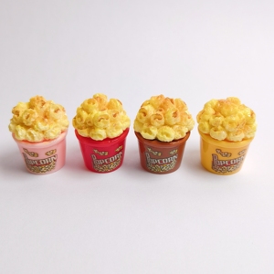 100 Buah Miniatur Ember Popcorn Simulasi 3D Resin Miniatur Makanan Mini Rumah Boneka DIY Mainan Dapur Rumah untuk Boneka Aksesori Dekorasi