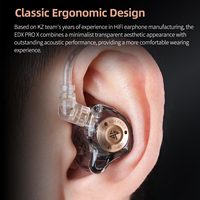 Écouteurs intra-auriculaires dynamiques KZ EDX Pro X filaires 3,5 mm pour le gaming, les DJ et les chanteurs, avec câble détachable à 2 broches, HiFi, IEM