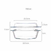 Bol en verre borosilicate de haute qualité, résistant à la chaleur, avec couvercle, pour four et micro-ondes, idéal pour soupes et salades - Vente en gros