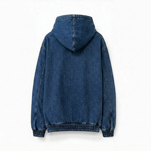 Hoodie en jean pour homme de qualité supérieure avec poche kangourou - Product Image 2