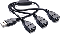 Kabel Ekstensi Pengisian Daya & Sinkronisasi Data Multi-Port USB A Male ke 3 USB A Female