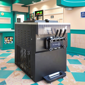 Thương mại 20 ~ 28L/h mềm phục vụ máy làm kem 3 hương vị hoàn toàn tự động với ròng rọc có thể tháo rời điều kiện mới để chế biến sữa - Product Image 2