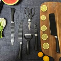 Ensemble de couteaux de cuisine en acier inoxydable de haute qualité, 6 pièces, design moderne, ambidextre, lames polies à bord droit, 14 cm, marque XHD