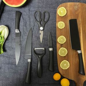 Ensemble de couteaux de cuisine en acier inoxydable de haute qualité, 6 pièces, design moderne, lames polies ambidextres, marque XHD, boîte cadeau couleur - Product Image 3