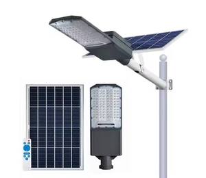 Lampadaire solaire LED extérieur IP65, design tout-en-un avec panneau et batterie intégrés - Product Image 1