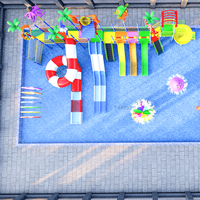 Toboggans aquatiques Aqua Play - Aire de jeux aquatique extérieure pour enfants avec construction en fibre de verre pour usage résidentiel