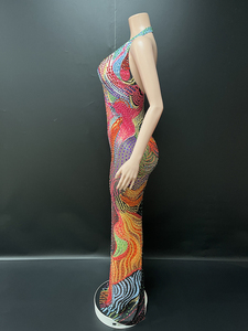 Novance Y5442-B Abito da Sera Chic Dubai, Vestiti di Lusso da Sera 2026 con Cristalli, Abiti Sexy da Donna per Feste in Discoteca - Product Image 4