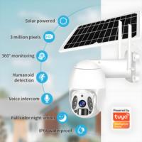 Cámara PTZ Solar Inalámbrica Q6-4G con Panel Solar de 10W, Batería Integrada de 10400mAh, Resolución de 4MP, Control por Aplicación Tuya