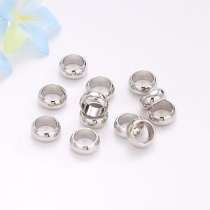 Perles d'abaque rondes de 6mm de diamètre extérieur, trou de 4.2mm, couleur or, pour la fabrication de bijoux, composants de bracelets et de colliers - Product Image 1