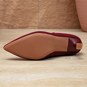<span class=keywords><strong>Stivaletti</strong></span> Donna Invernali 2026 Rosso Vino in Maglia Elasticizzata con Punta Affusolata e <span class=keywords><strong>Tacco</strong></span> a Spillo - Product Image 6