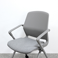 Chaise pliante de salle de formation avec roulettes silencieuses, ergonomique, en PP et acier, empilable, assise en mousse haute densité