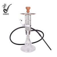 Ensemble de narguilé de luxe avec narguilés en cristal givré Shisha portable avec boîte-cadeau