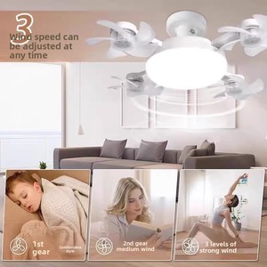 <span class=keywords><strong>Ventilateur</strong></span> de plafond Niu Zhi Lighting UAV avec lampe E27, silencieux, à économie d'énergie, en ABS, pour chambre et salle de bain - Product Image 2