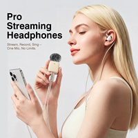 Écouteurs filaires Type-C V21 Pro avec carte son DSP, 5 modes vocaux, 4 effets sonores instantanés, micro ENC, casque intra-auriculaire pour diffusion en direct