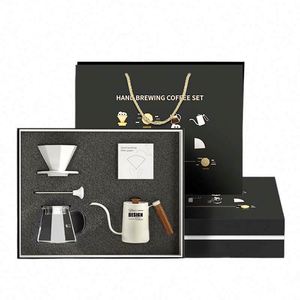 Ensemble cadeau de café filtre moderne en métal personnalisé avec pot à café imprimé en sérigraphie et accessoires pour les amateurs de café personnalisés - Product Image 1
