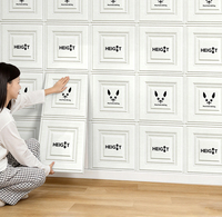 Panel Dinding 3D Motif Hewan Bahan Busa XPE Perekat Sendiri Ukuran 40x90cm Tahan Air Anti-Benturan untuk Kamar Tidur Ruang Tamu