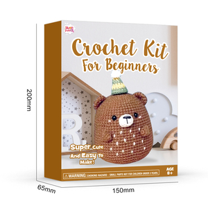 DIY Handmade Brown Bear Crochet <b>Kits</b> for Beginners Knitting <b>Tool</b> Lovers Crochet for <b>Kids</b> Adults - Product Image 2