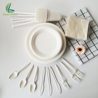 Assiette jetable carrée ou ronde en bagasse de canne à sucre, de qualité supérieure, résistante et micro-ondable, idéale pour les pique-niques