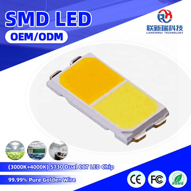 5730 Dual CCT LED Beads (3000K+4000K) - High Lumen, ESD Protection, Bulk Price for Retail Lighting