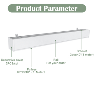 ZSHINE - <span class=keywords><strong>Binario</strong></span> per <span class=keywords><strong>tende</strong></span> in alluminio a doppia trave, con passamaneria e mantovana, per finestra - Vendita calda dalla fabbrica - Product Image 4