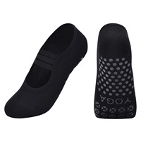 Chaussettes de sport professionnelles antidérapantes en coton peigné tricoté pour yoga, pilates, danse et trampoline