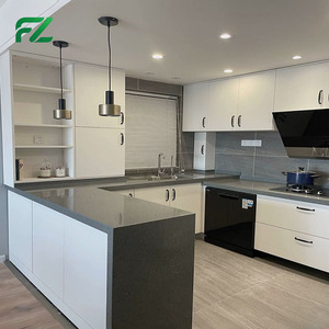 Moderno y Lujoso <span class=keywords><strong>Armario</strong></span> Modular con Sistema de Almacenamiento Desplegable, Juego de Gabinetes de Cocina de Aluminio - Product Image 3