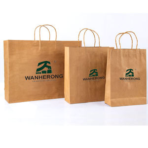 Custom Printed Recycled Kraft <b>Paper</b> Shopping <b>Bag</b> with Handle Eco Friendly Retail <b>Carry</b> <b>Bag</b> Wholesale Gift Packaging - Product Image 3