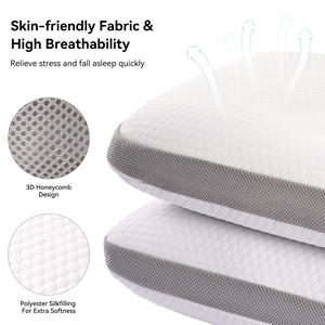 Funda de Almohada de Espuma Viscoelástica Transpirable, 100% Poliéster, Diseño de Panal, Ignífuga, Extraíble, Ergonómica, para Dolor de Cuello y Espalda - Product Image 3