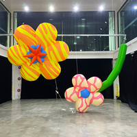 Fleurs gonflables personnalisées avec éclairage LED à motifs, jaunes, oranges, roses, fleurs géantes gonflables, décoration végétale gonflable