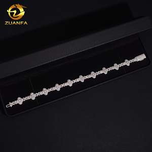 USA Local Stock Shipping Moissanite Cross <strong>Bracelet</strong> <strong>Solid</strong> 925 Sterling <strong>Silver</strong> Gold Plated Moissanite Diamond Cuban Link <strong>Bracelet</strong> - Product Image 4