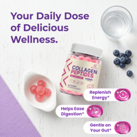 Gummies de collagène Qbioflex Factory Direct avec vitamines et biotine pour les cheveux, la peau et les ongles, pour femmes