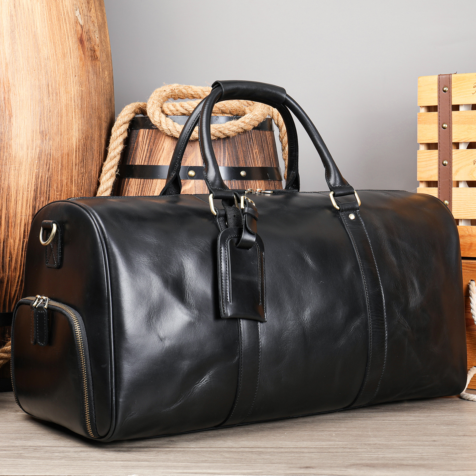 6020 cuir crazy horse noir-55cm