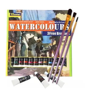 Service à guichet unique aquarelle peinture ensemble 24 couleurs 12ml dessin aquarelle