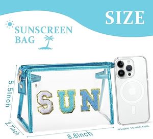 Bolsa de Protección Solar Transparente, Bolsa de Aseo para Maquillaje, Artículos Esenciales para Vacaciones en la Playa para Mujeres y Adolescentes, Canasta de Pascua, Bolsa de Maquillaje con Logotipo Personalizado - Product Image 6