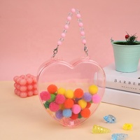 Boîte de rangement en plastique rose en forme de cœur pour cosmétiques et bijoux, boîtes de bureau pour boucles d'oreilles et bagues, pour enfants et projets DIY