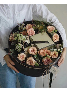 Cajas de flores de <span class=keywords><strong>ramo</strong></span> redondo personalizadas para embalaje de <span class=keywords><strong>rosas</strong></span> preservadas-<span class=keywords><strong>Comprar</strong></span> caja de flores, caja de flores redonda, producto de caja redonda en Alib - Product Image 2