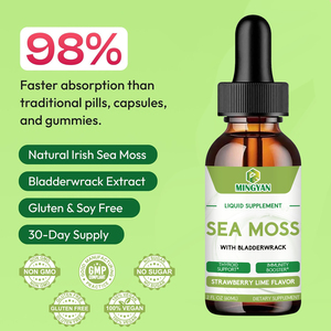 Gouttes liquides de mousse marine avec huile de nigelle biologique, gel d'algues irlandaises, racine de bardane, baies de sureau, vitamines C et D3, 6 fois plus concentré - Product Image 4
