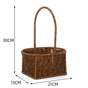 Panier à main en rotin synthétique tressé à la main, série Idyllic, durable et lavable, idéal pour pique-nique et fleurs - Grande Vente - Product Image 2