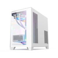 Boîtier de jeu PC AntarcChill en polycarbonate blanc, design élégant, format Mid-Tower avec alliage d'aluminium, produit en stock ODM/OEM