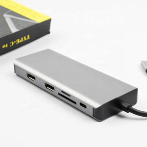 Nouveau 1000Gbps 12 en 1 Type C à 4K <span class=keywords><strong>Double</strong></span> <span class=keywords><strong>HDMI</strong></span> SD TF USB3.0 RJ45 Ethernet <span class=keywords><strong>VGA</strong></span> Audio Station d'accueil <span class=keywords><strong>Adaptateur</strong></span> Hub USB - Product Image 4