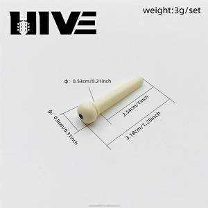 HIVE Großhandel Weiße Schwarze <span class=keywords><strong>ABS</strong></span>-Kunststoff Saitenhalter Saitenstifte Akustikgitarren-Brückenstifte für Ukulele Gitarrenteile - Product Image 2