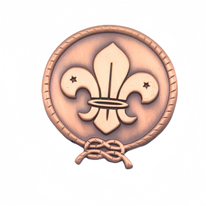 Épingles de sport 3D en laiton antique de haute qualité, épingles Loliondo Lily <span class=keywords><strong>Iris</strong></span> pour scouts Pramuka Wosm - Product Image 3